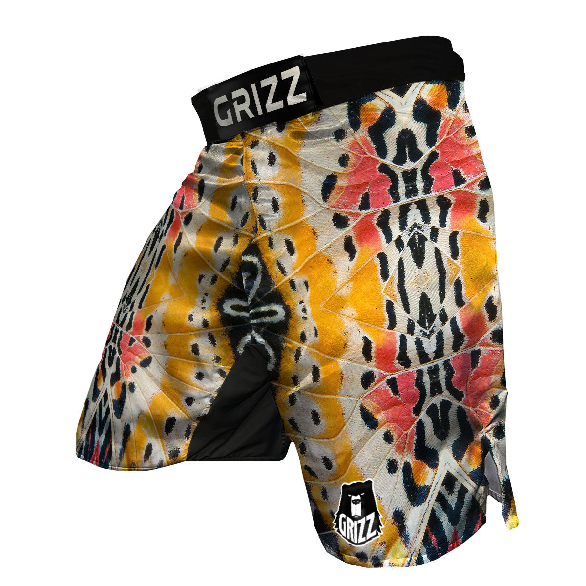 Butterfly Wings Orange Monarch Print MMA Shorts-grizzshop