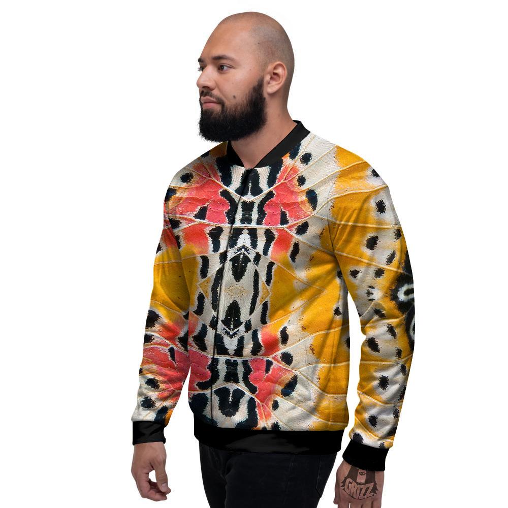 Butterfly Wings Orange Monarch Print Men's Bomber Jacket-grizzshop