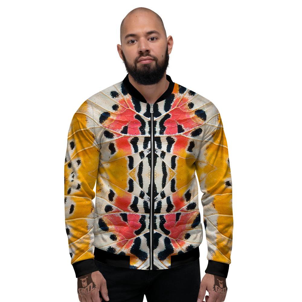 Butterfly Wings Orange Monarch Print Men's Bomber Jacket-grizzshop
