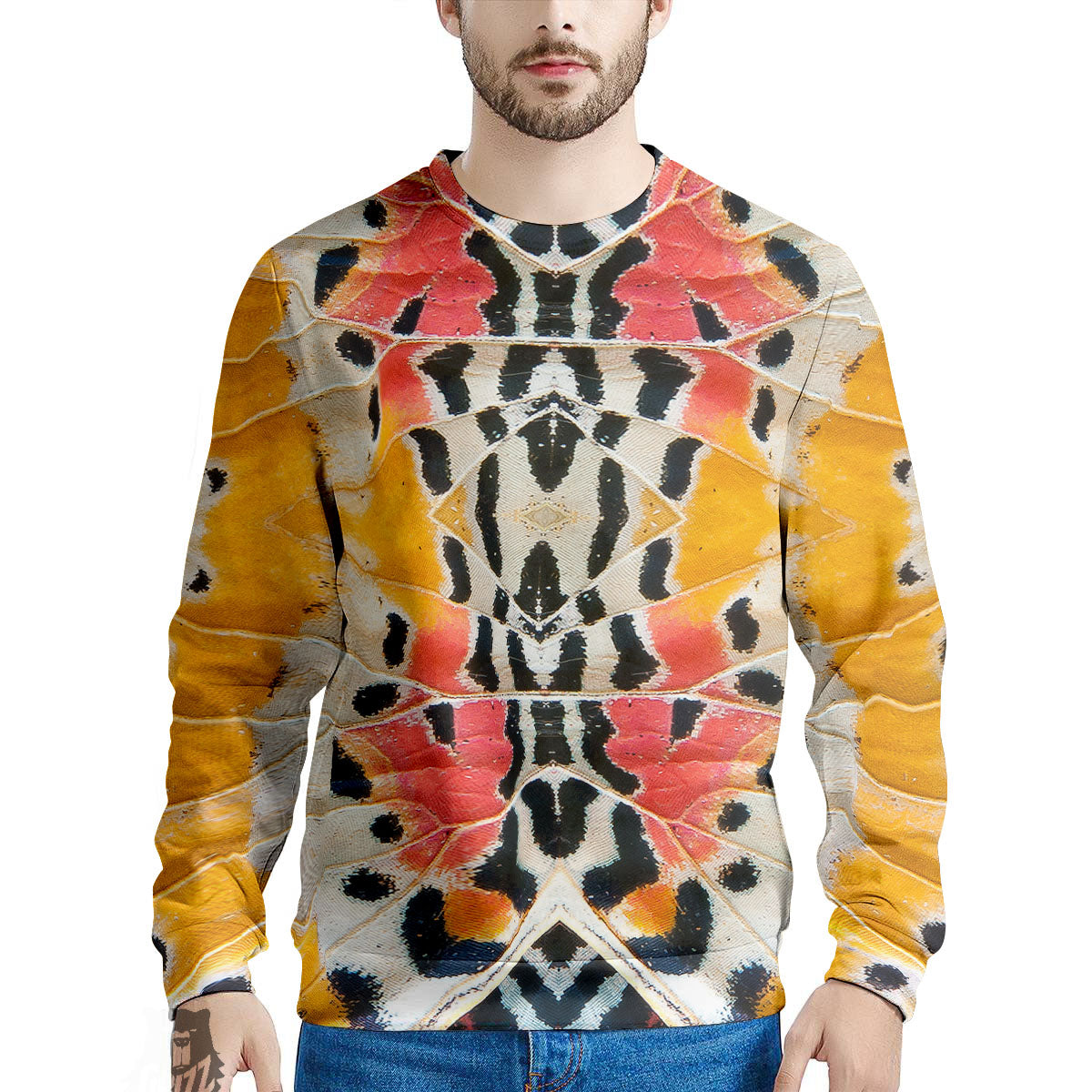 Butterfly Wings Orange Monarch Print Men's Sweatshirt-grizzshop