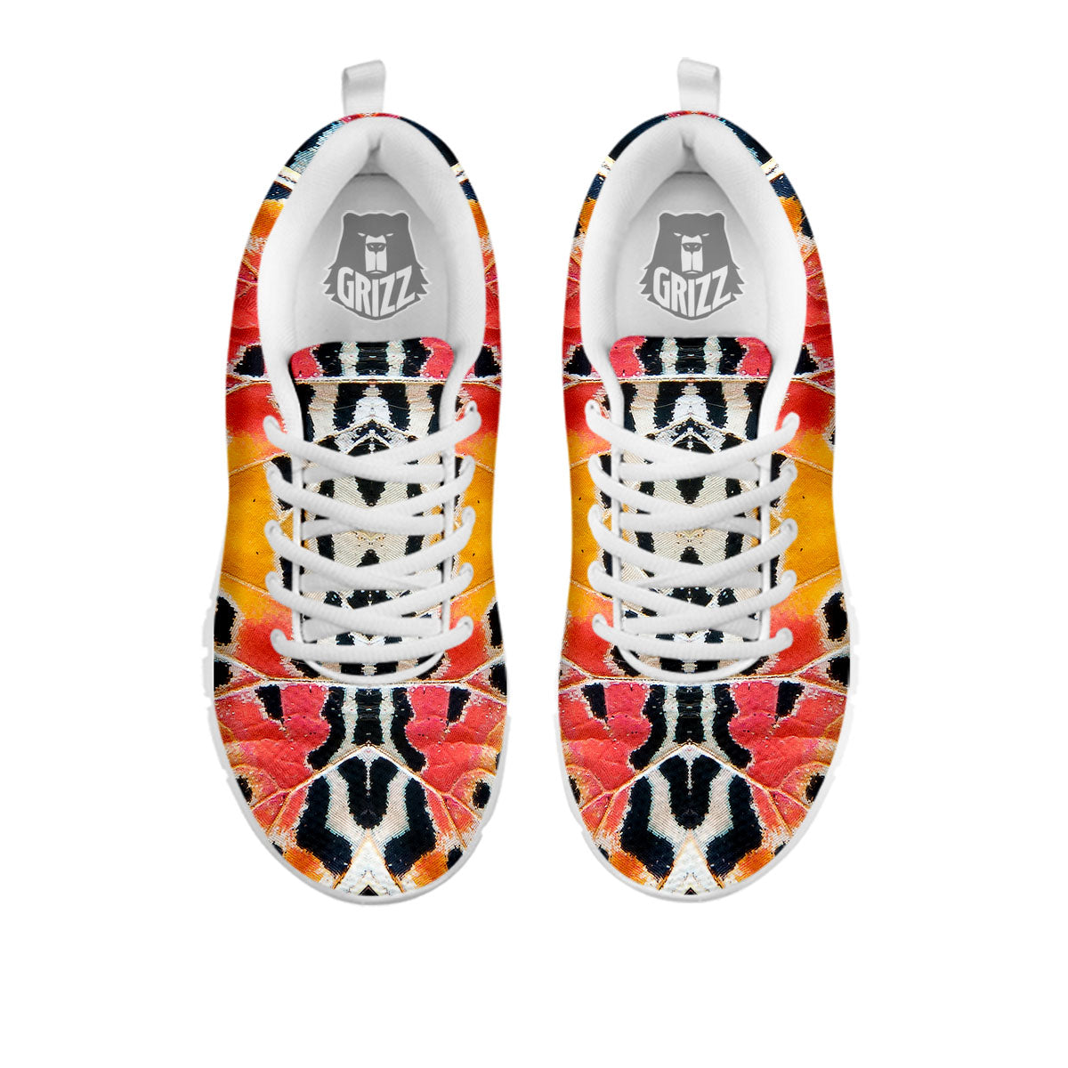 Butterfly Wings Orange Monarch Print White Sneaker-grizzshop