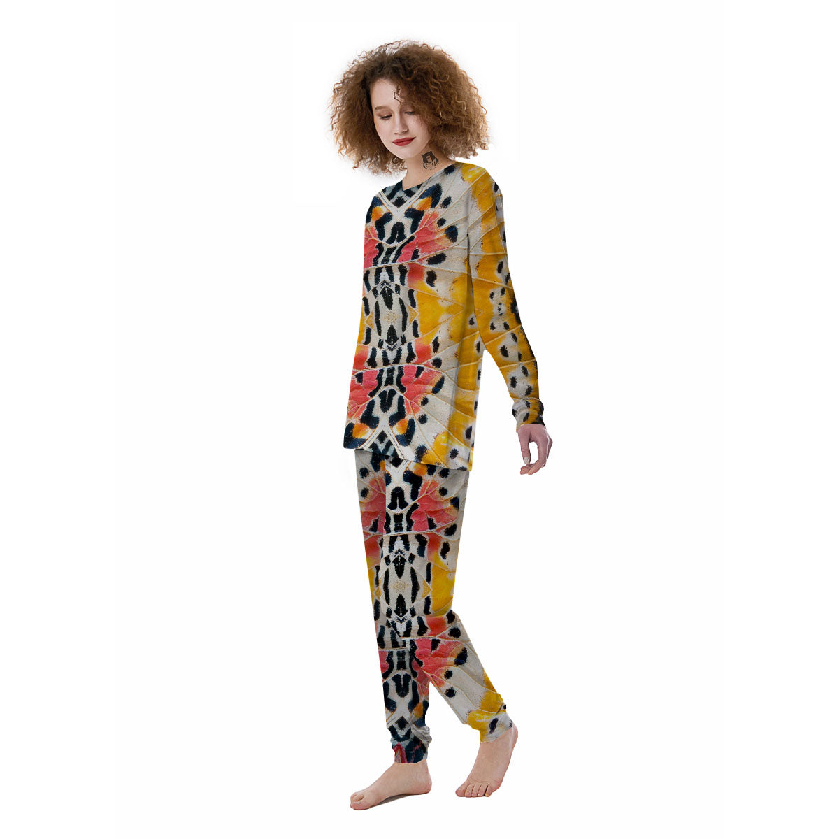 Butterfly Wings Orange Monarch Print Women's Pajamas-grizzshop