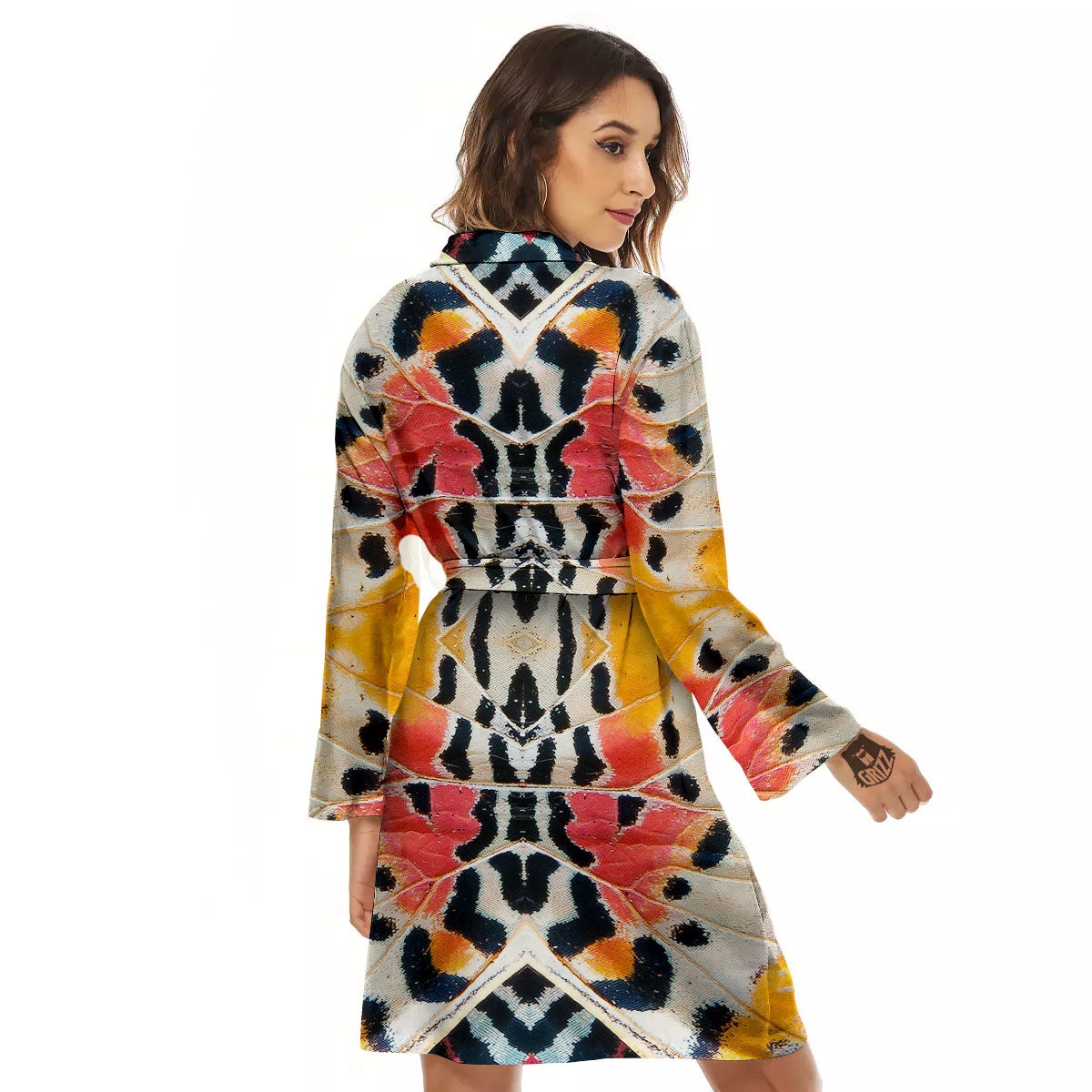 Butterfly Wings Orange Monarch Print Women's Robe-grizzshop