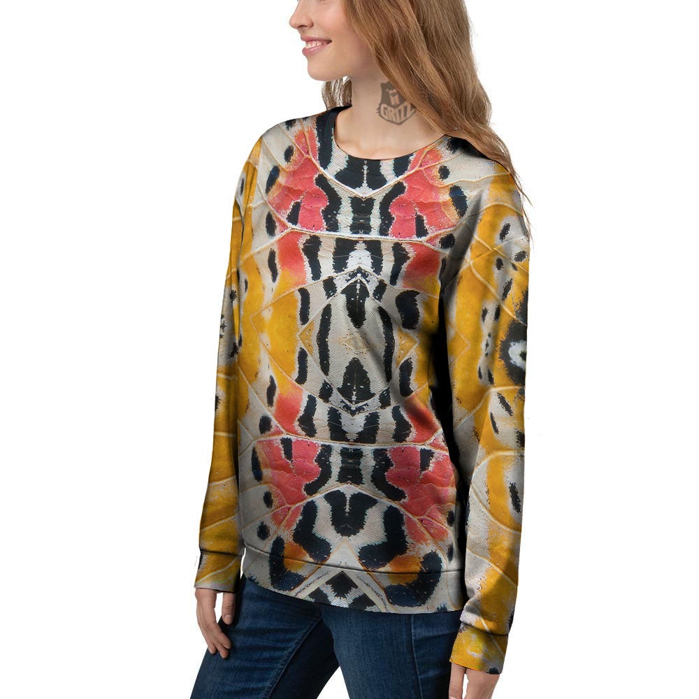 Butterfly Wings Orange Monarch Print Women's Sweatshirt-grizzshop