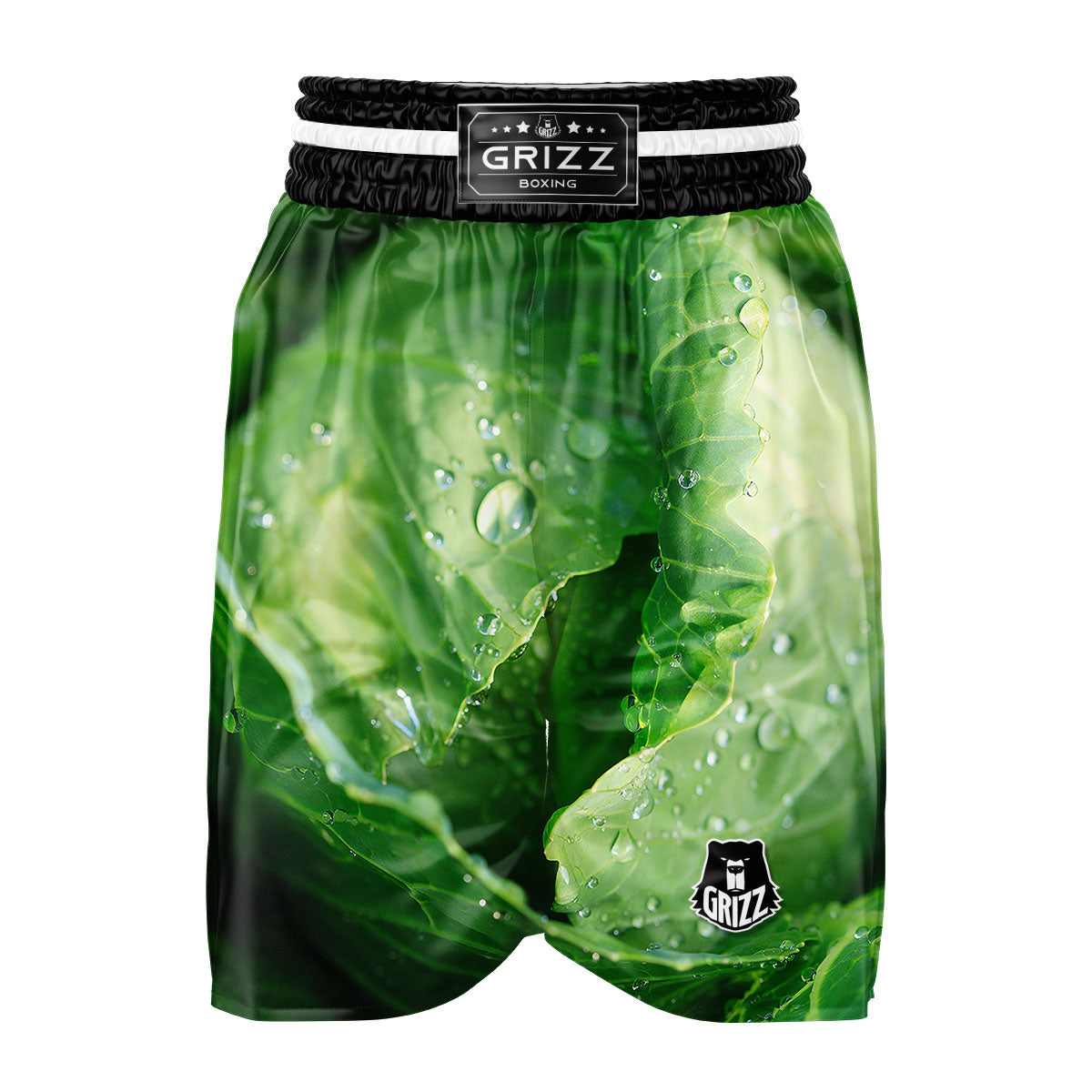 Cabbage Fresh Leaf Print Boxing Shorts-grizzshop