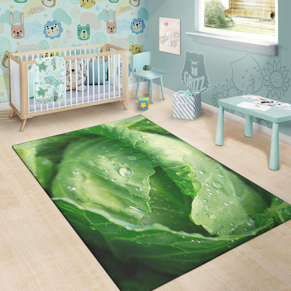 Cabbage Fresh Leaf Print Floor Mat-grizzshop
