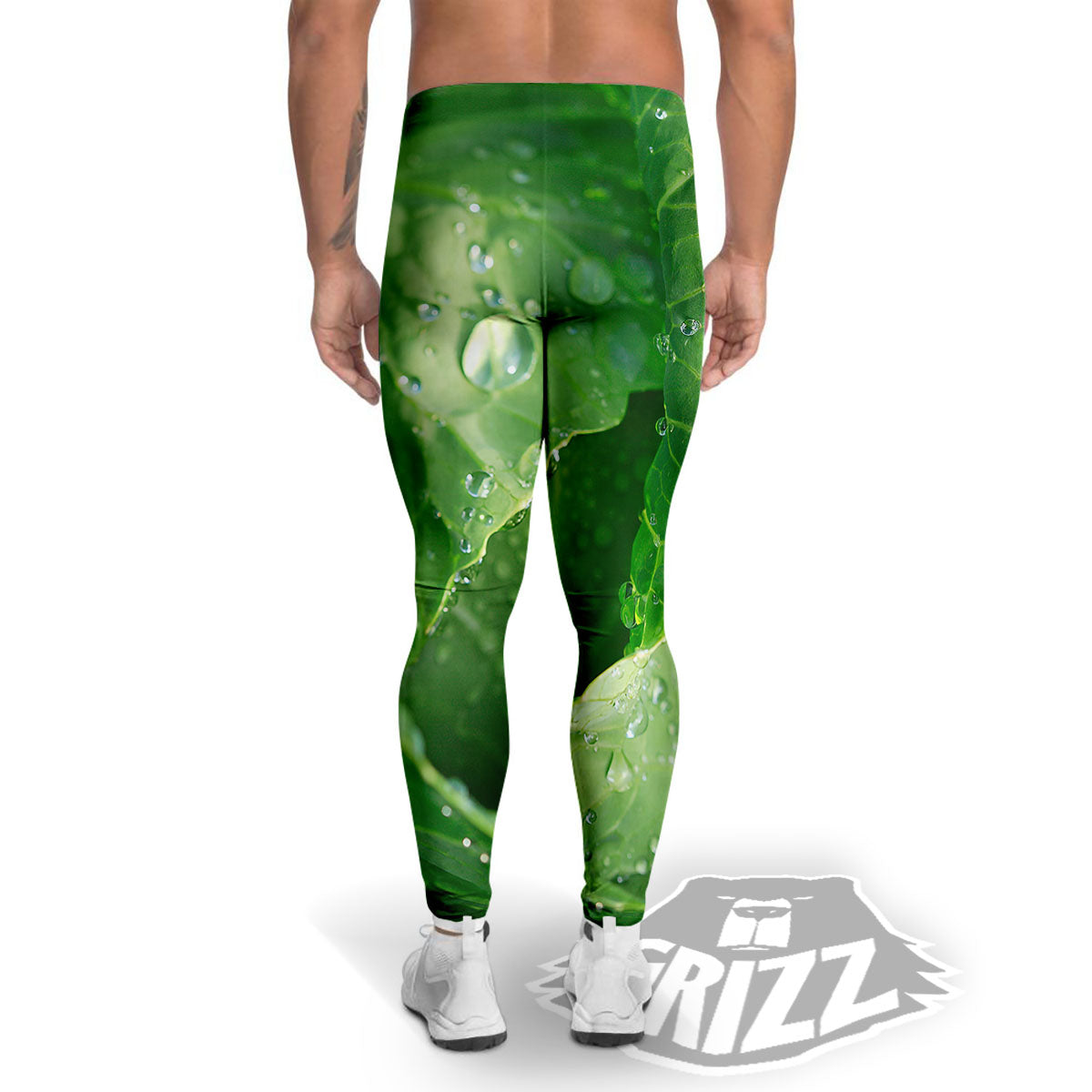 Cabbage Fresh Leaf Print Men's Leggings-grizzshop