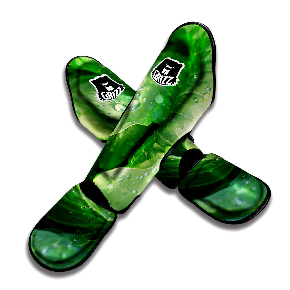 Cabbage Fresh Leaf Print Muay Thai Shin Guards-grizzshop