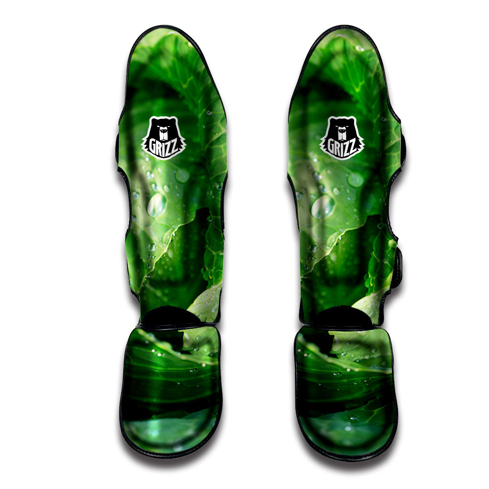 Cabbage Fresh Leaf Print Muay Thai Shin Guards-grizzshop