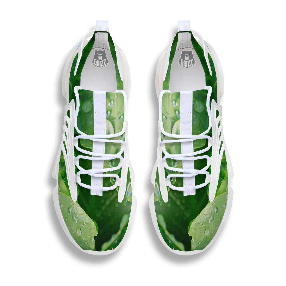 Cabbage Fresh Leaf Print White Gym Shoes-grizzshop