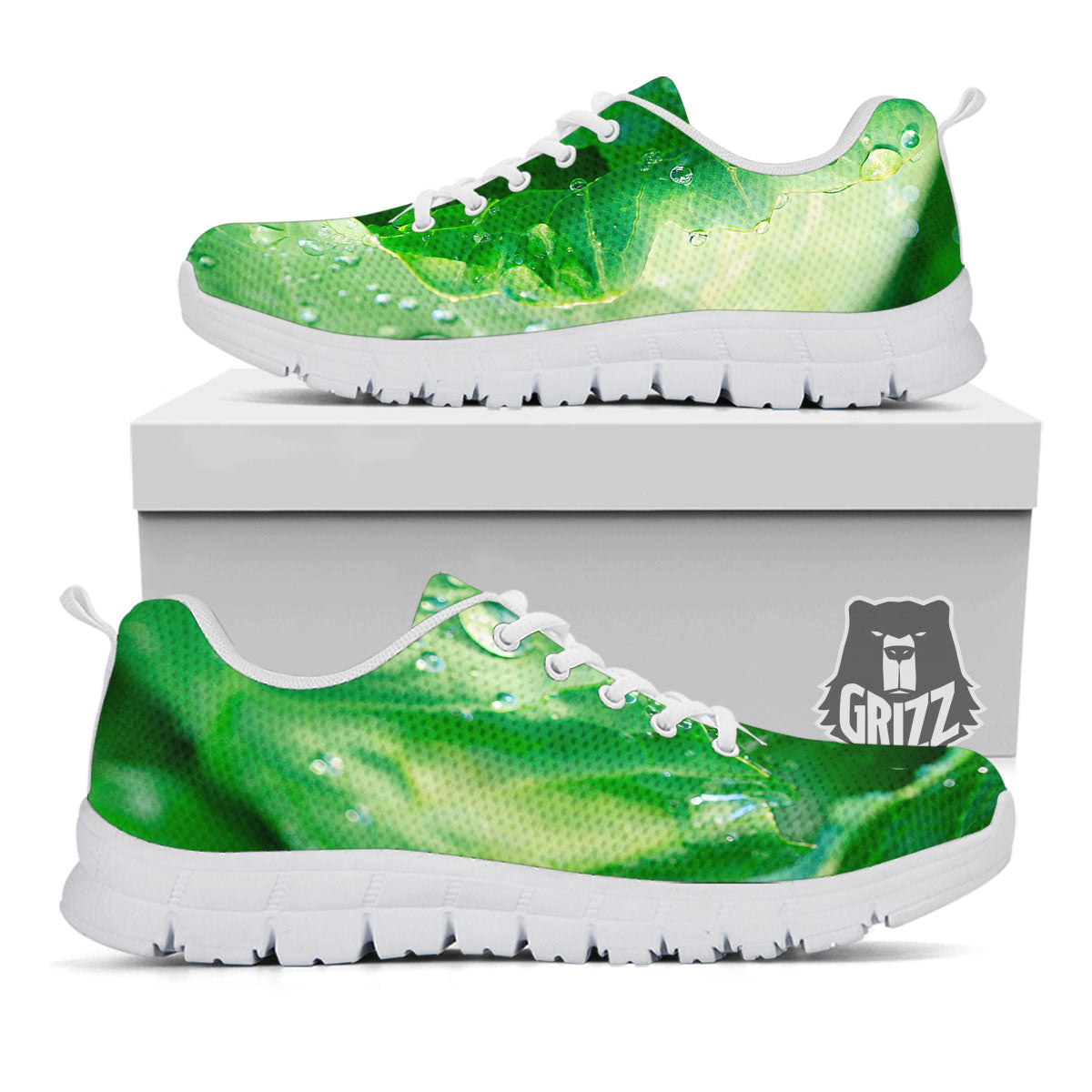 Cabbage Fresh Leaf Print White Sneaker-grizzshop
