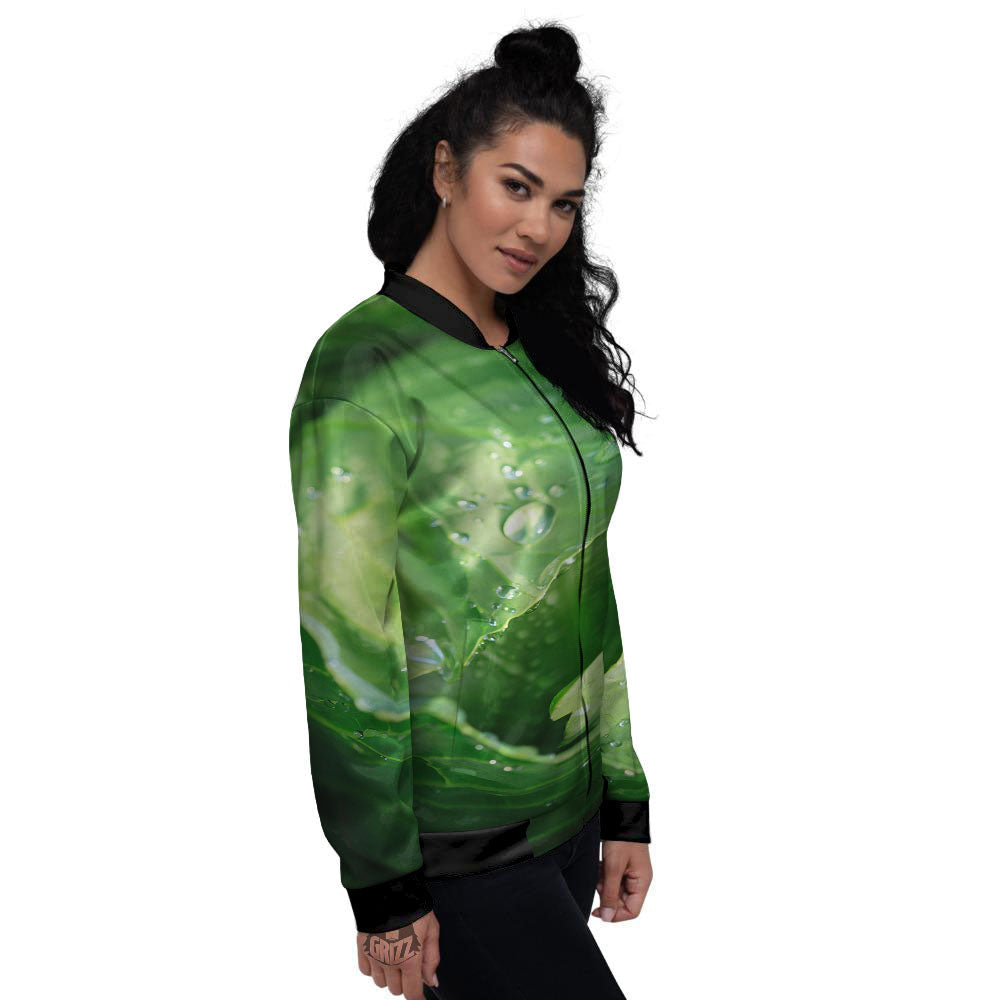 Cabbage Fresh Leaf Print Women's Bomber Jacket-grizzshop