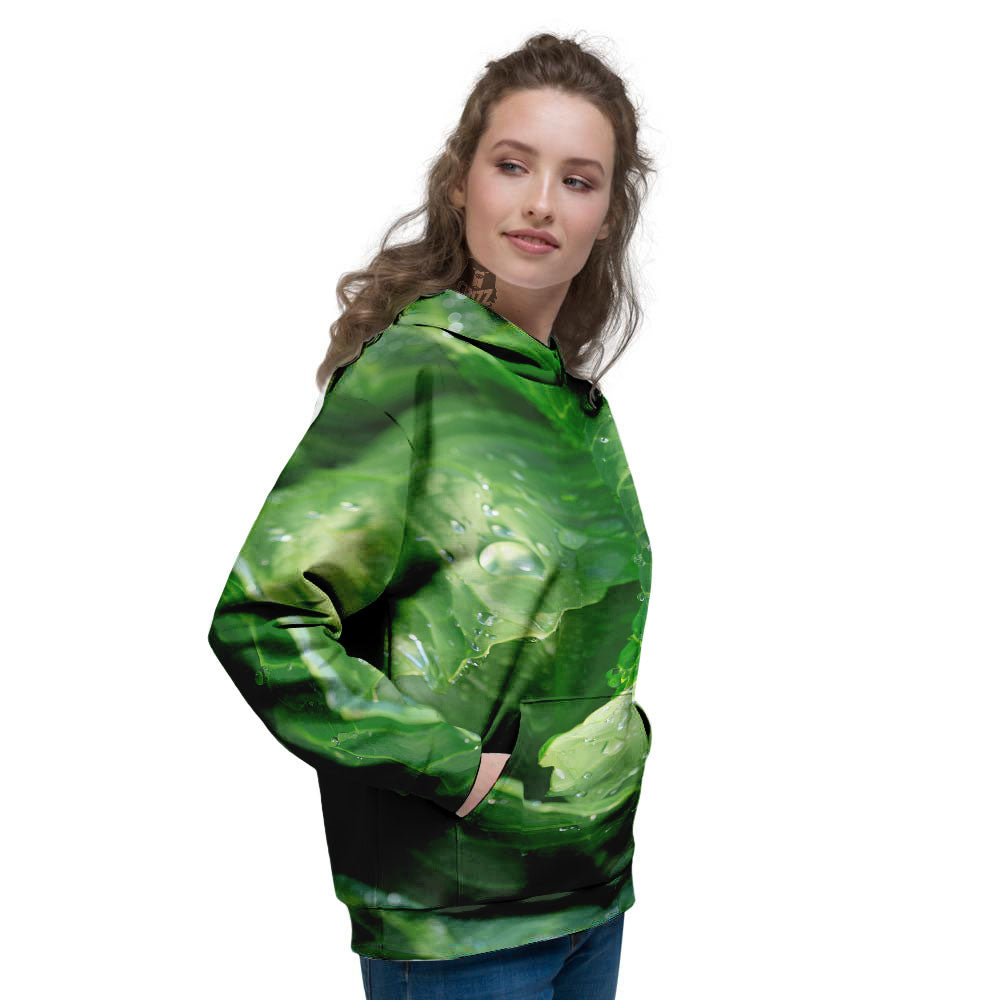 Cabbage Fresh Leaf Print Women's Hoodie-grizzshop
