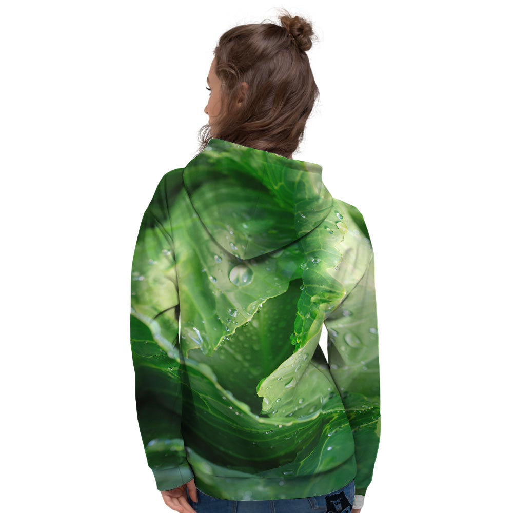 Cabbage Fresh Leaf Print Women's Hoodie-grizzshop