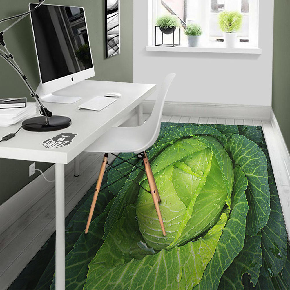 Cabbage Green Print Floor Mat-grizzshop