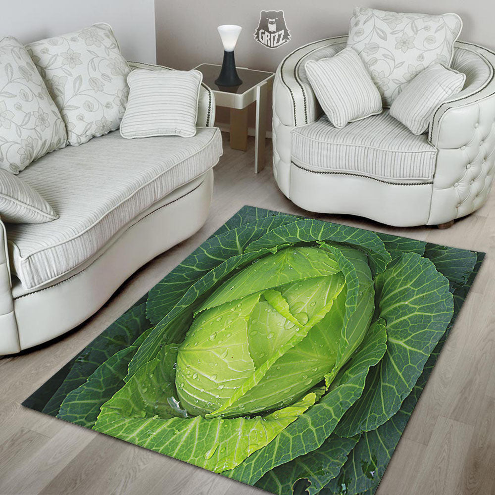 Cabbage Green Print Floor Mat-grizzshop