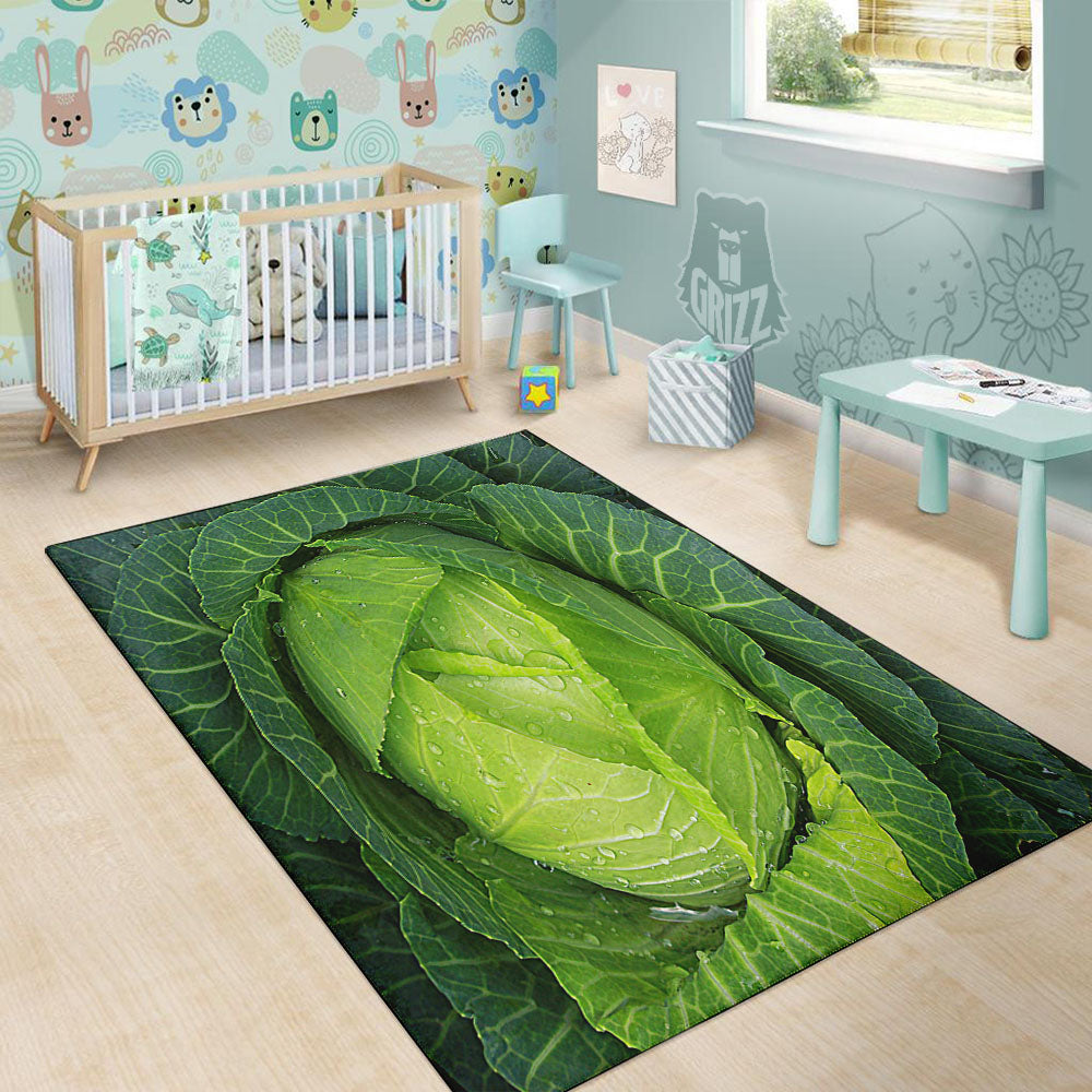 Cabbage Green Print Floor Mat-grizzshop