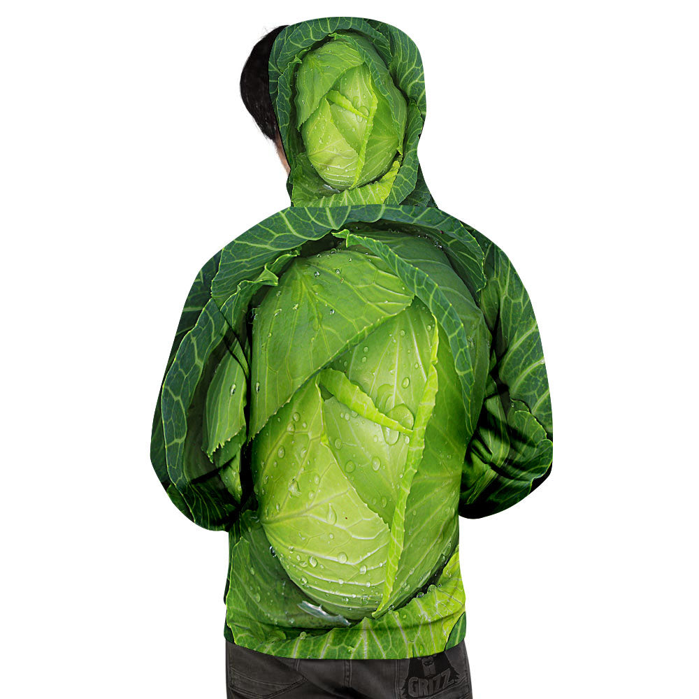 Cabbage Green Print Men's Hoodie-grizzshop