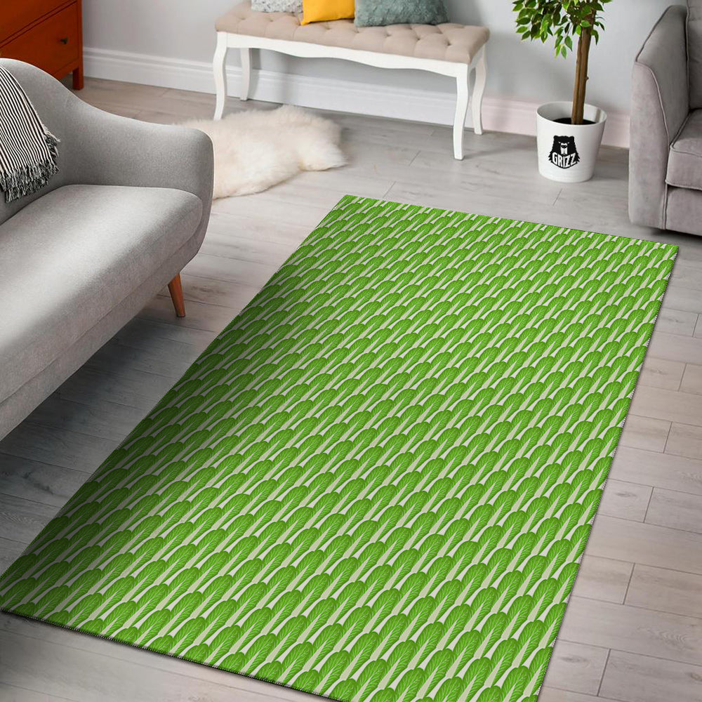 Cabbage Leaf Chinese Print Floor Mat-grizzshop