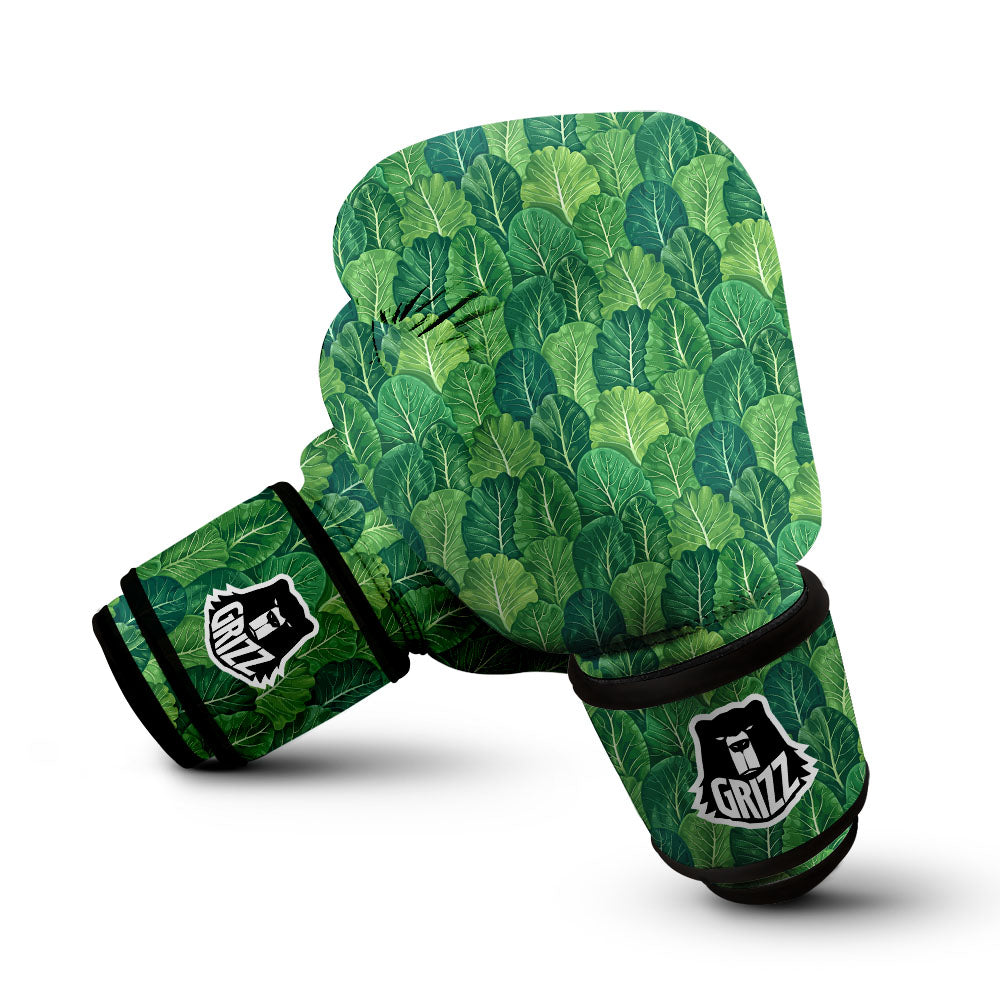 Cabbage Leaf Green Print Boxing Gloves-grizzshop