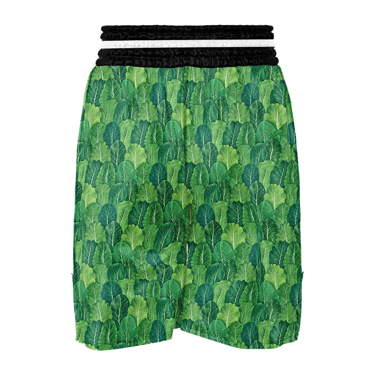 Cabbage Leaf Green Print Boxing Shorts-grizzshop