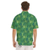 Cabbage Leaf Green Print Men's Short Sleeve Shirts-grizzshop