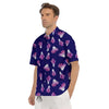 Cabbage Leaves Purple Print Pattern Men's Short Sleeve Shirts-grizzshop