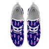 Cabbage Leaves Purple Print Pattern White Athletic Shoes-grizzshop