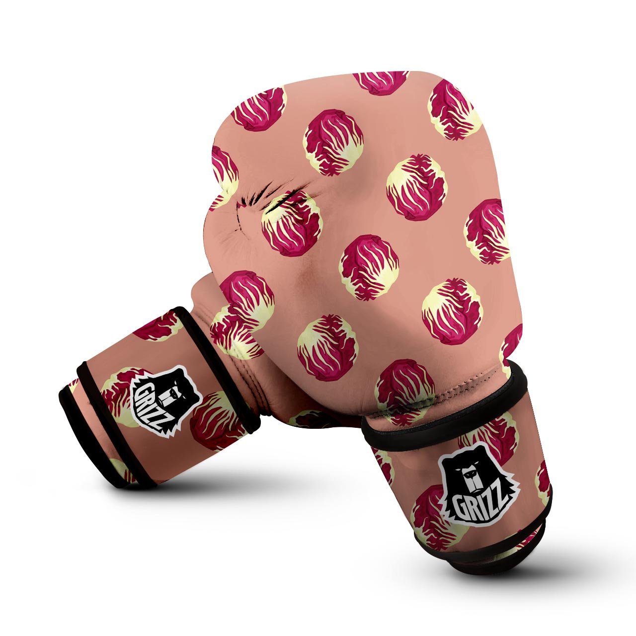 Cabbage Red Print Pattern Boxing Gloves-grizzshop