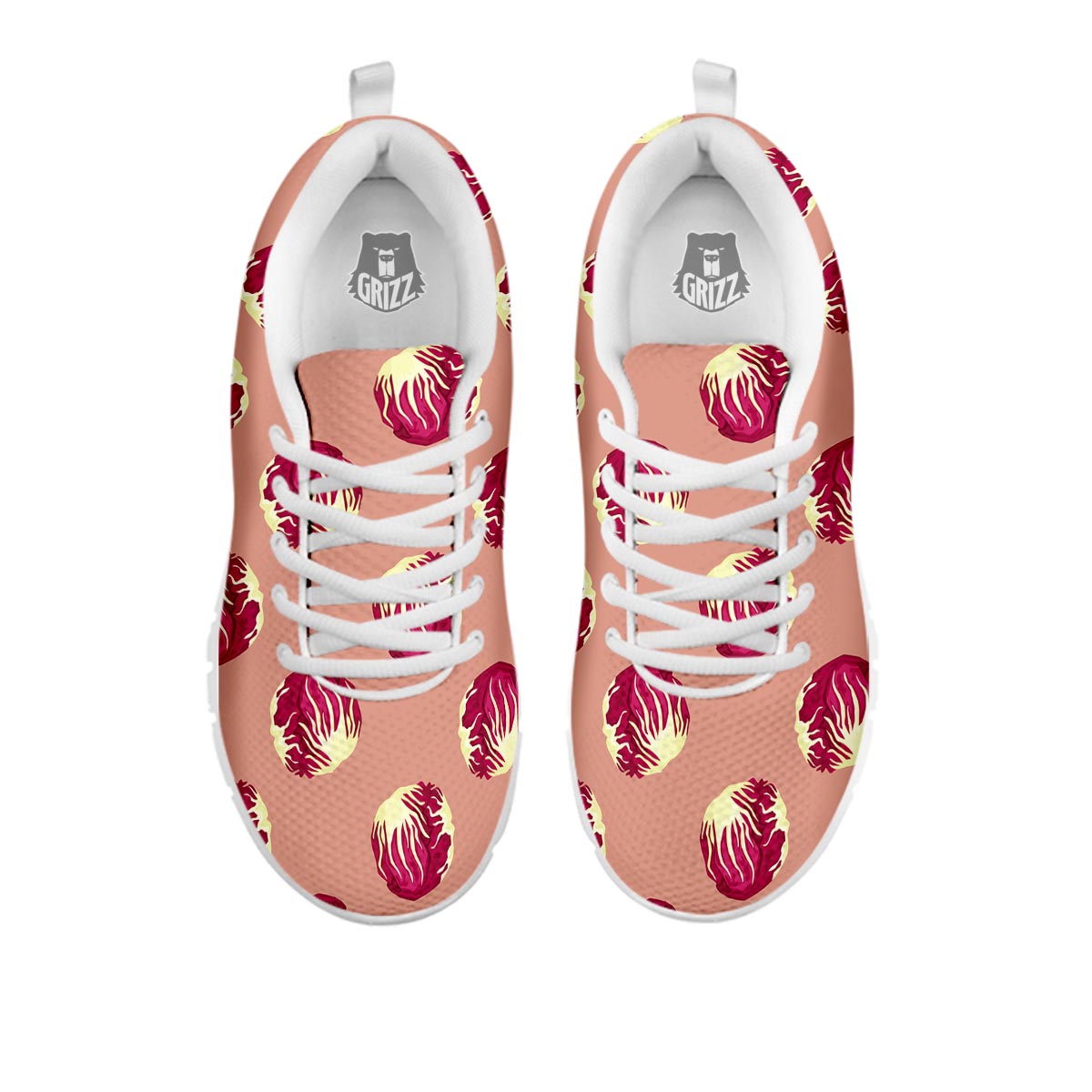 Cabbage Red Print Pattern White Sneaker-grizzshop