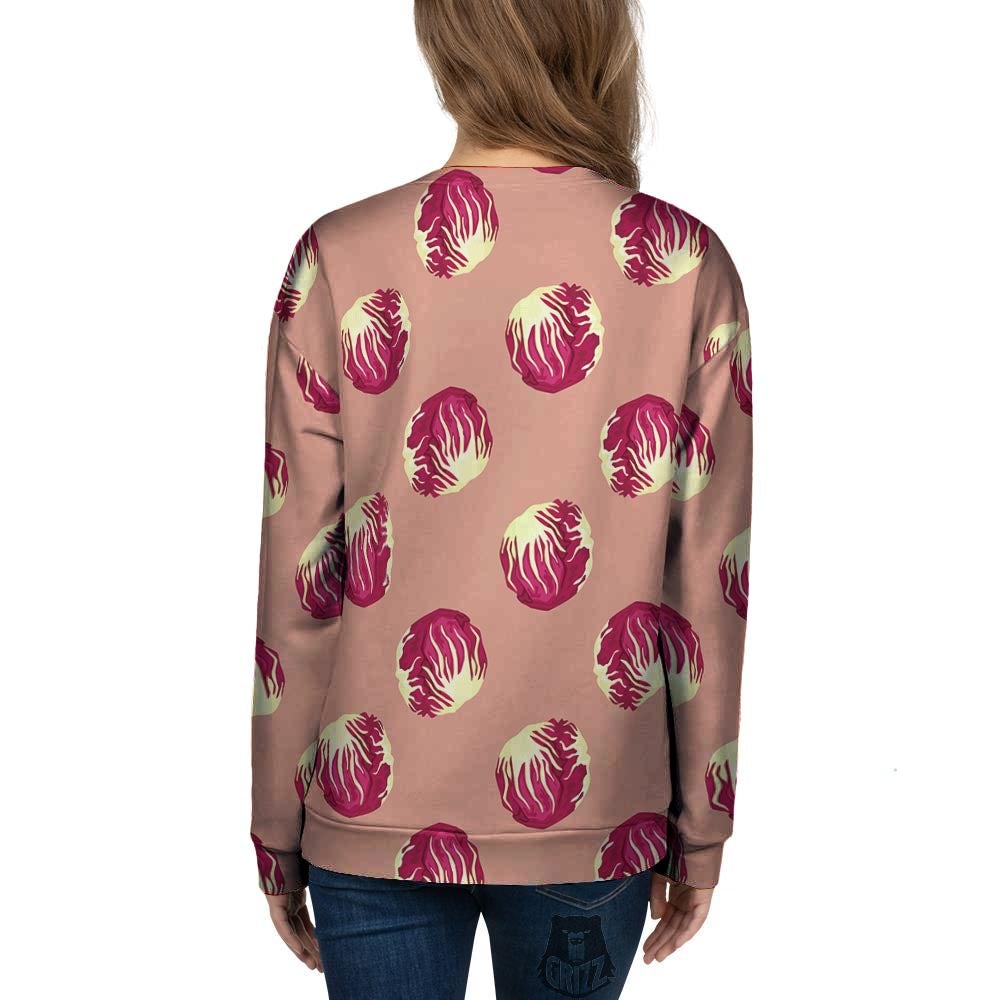 Cabbage Red Print Pattern Women's Sweatshirt-grizzshop