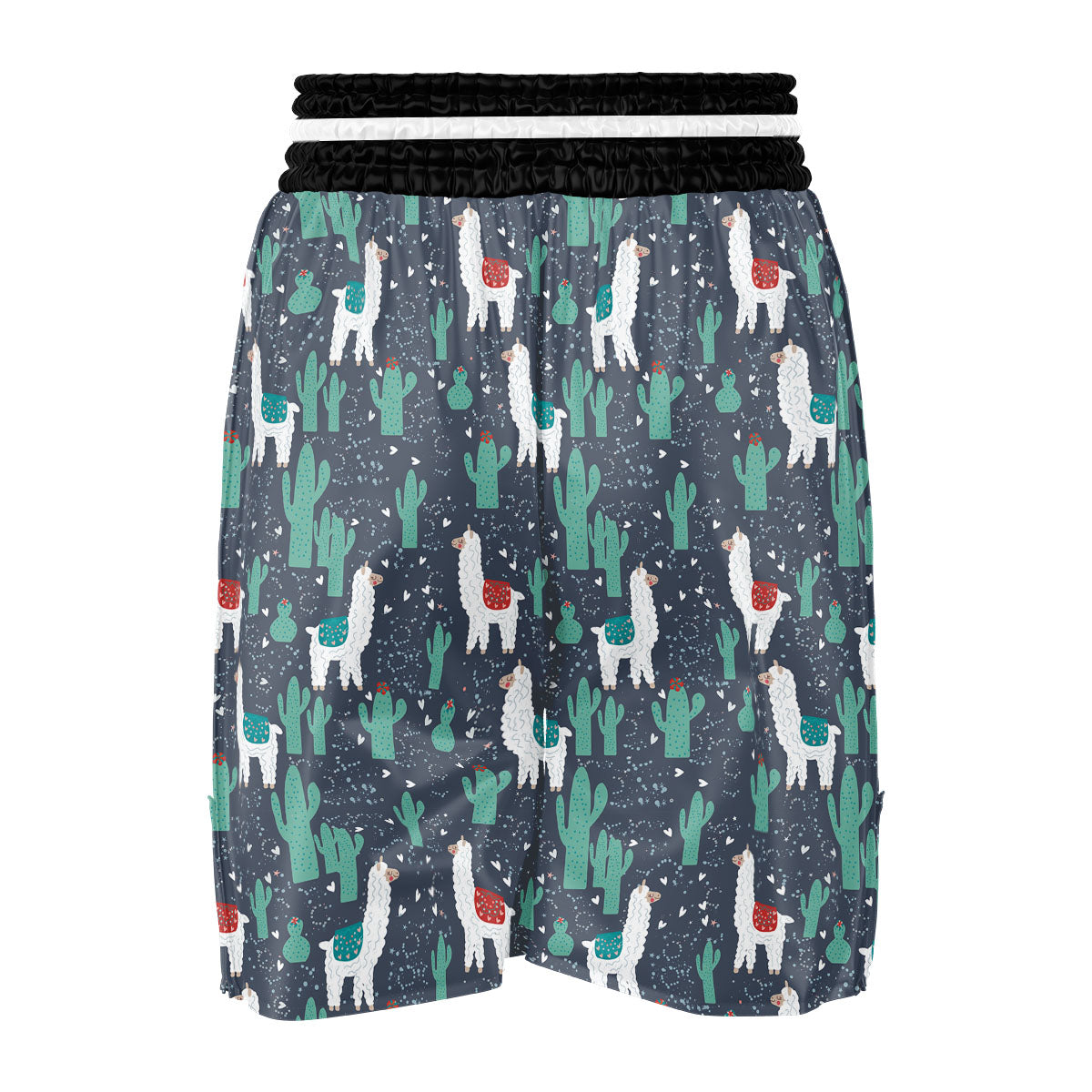 Cactus And Happy Llama Print Pattern Boxing Shorts-grizzshop