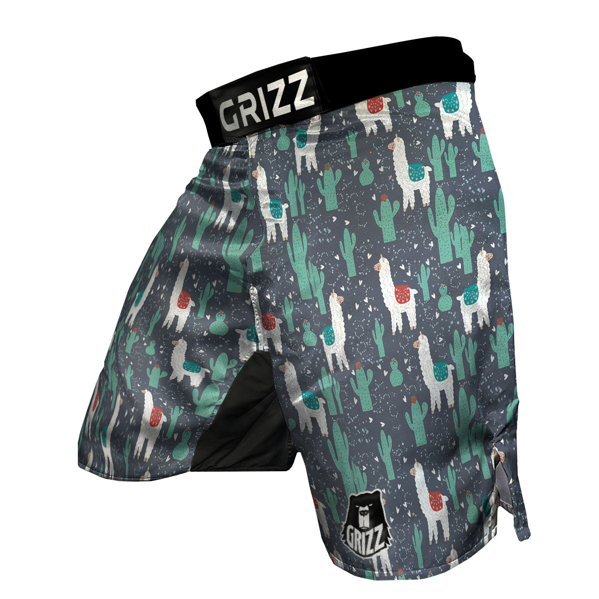 Cactus And Happy Llama Print Pattern MMA Shorts-grizzshop