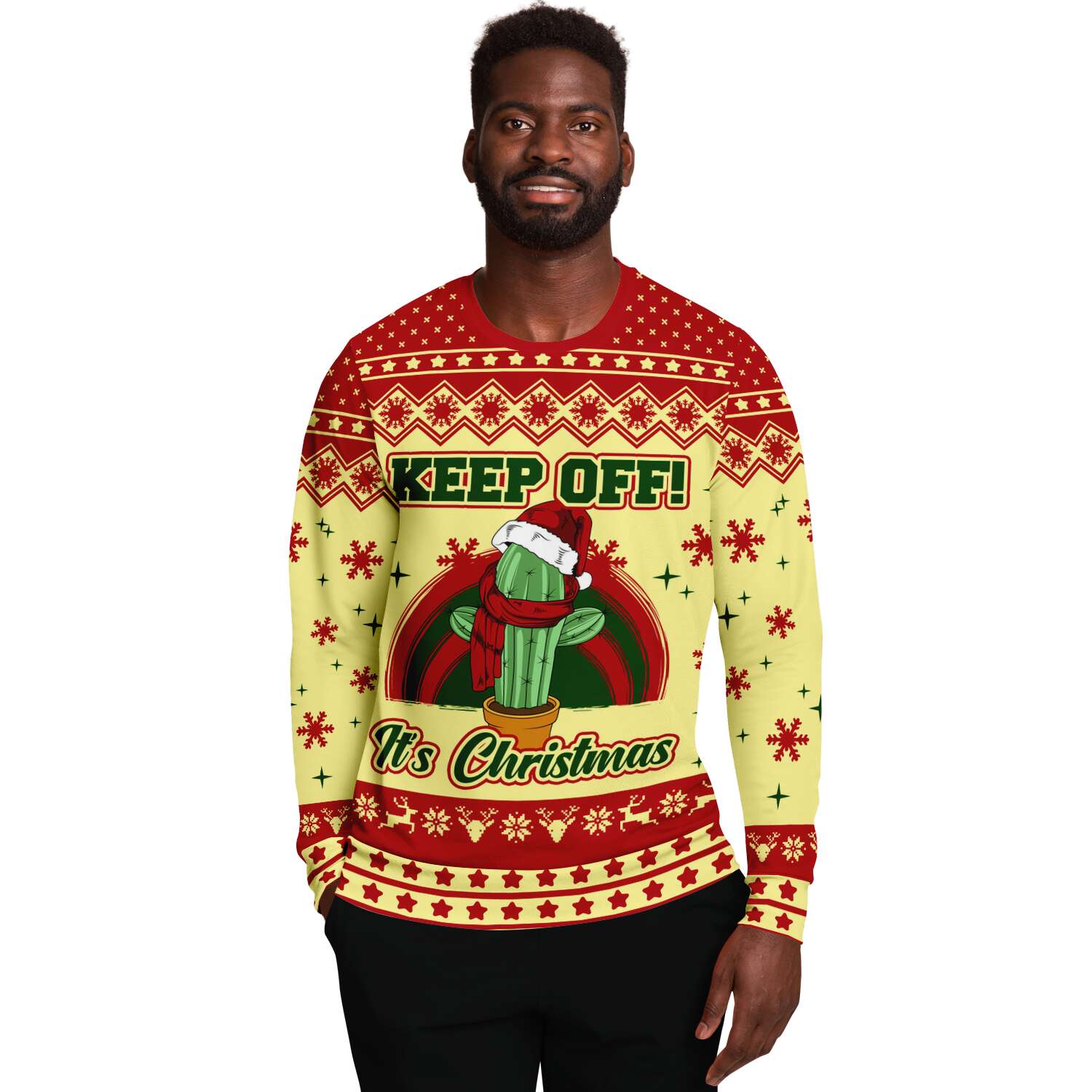 Cactus Keep Off It's Christmas Ugly Christmas Sweater-grizzshop