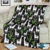 Cactus Llama Pattern Print Blanket-grizzshop