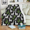 Cactus Llama Pattern Print Blanket-grizzshop