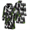 Cactus Llama Pattern Print Men Long Robe-grizzshop