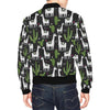 Cactus Llama Pattern Print Men's Bomber Jacket-grizzshop