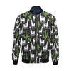 Cactus Llama Pattern Print Men's Bomber Jacket-grizzshop