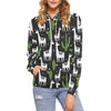 Cactus Llama Pattern Print Women Pullover Hoodie-grizzshop