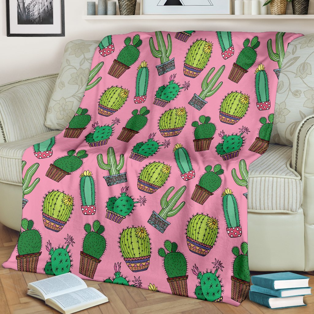 Cactus Pink Pattern Print Blanket-grizzshop