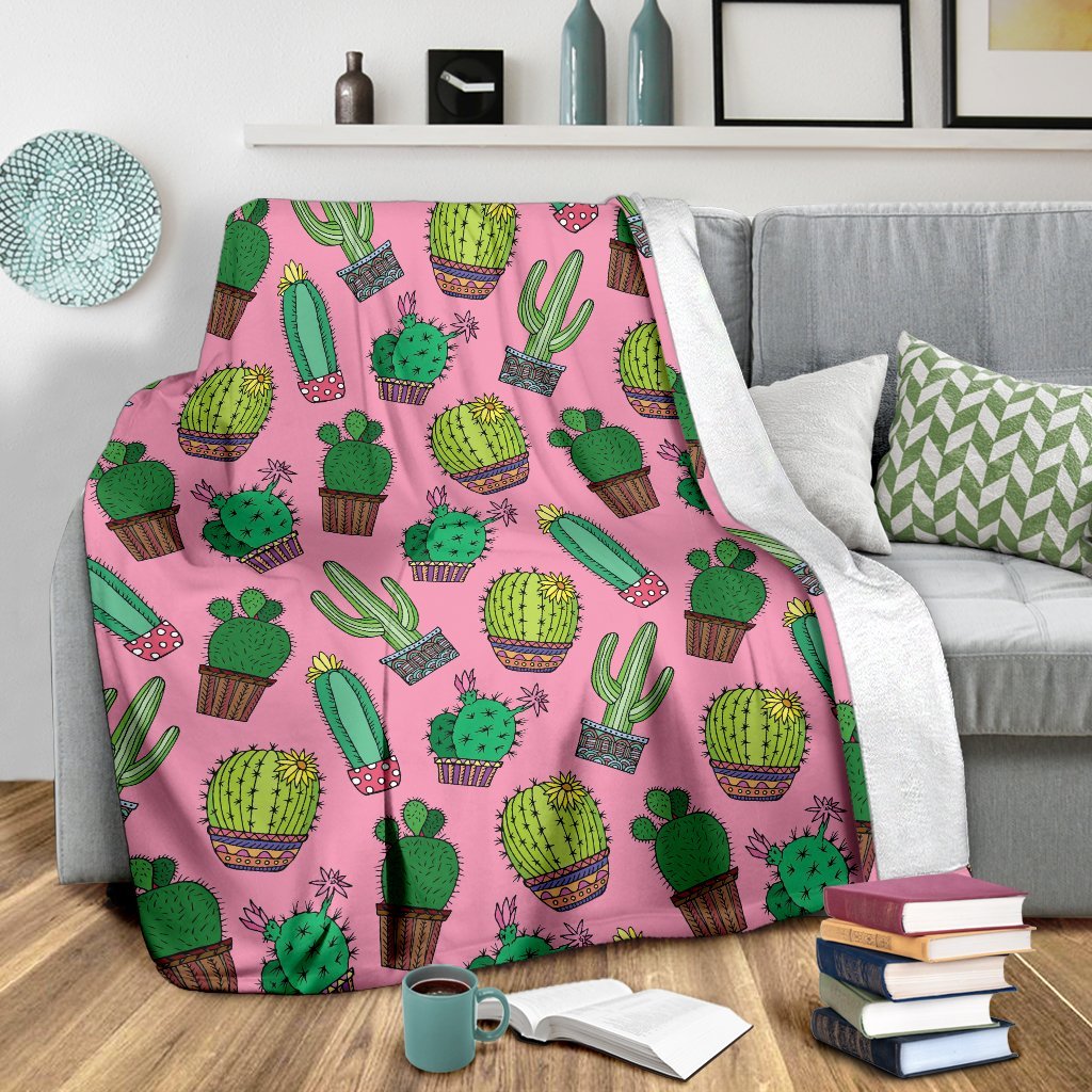 Cactus Pink Pattern Print Blanket-grizzshop