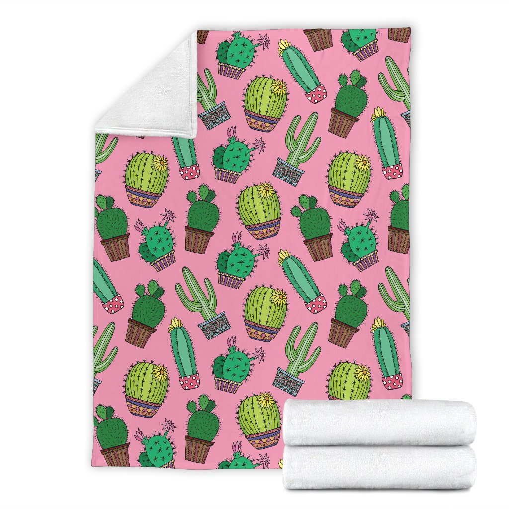 Cactus Pink Pattern Print Blanket-grizzshop