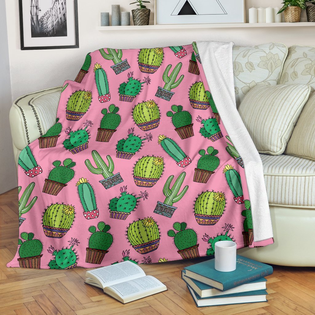 Cactus Pink Pattern Print Blanket-grizzshop