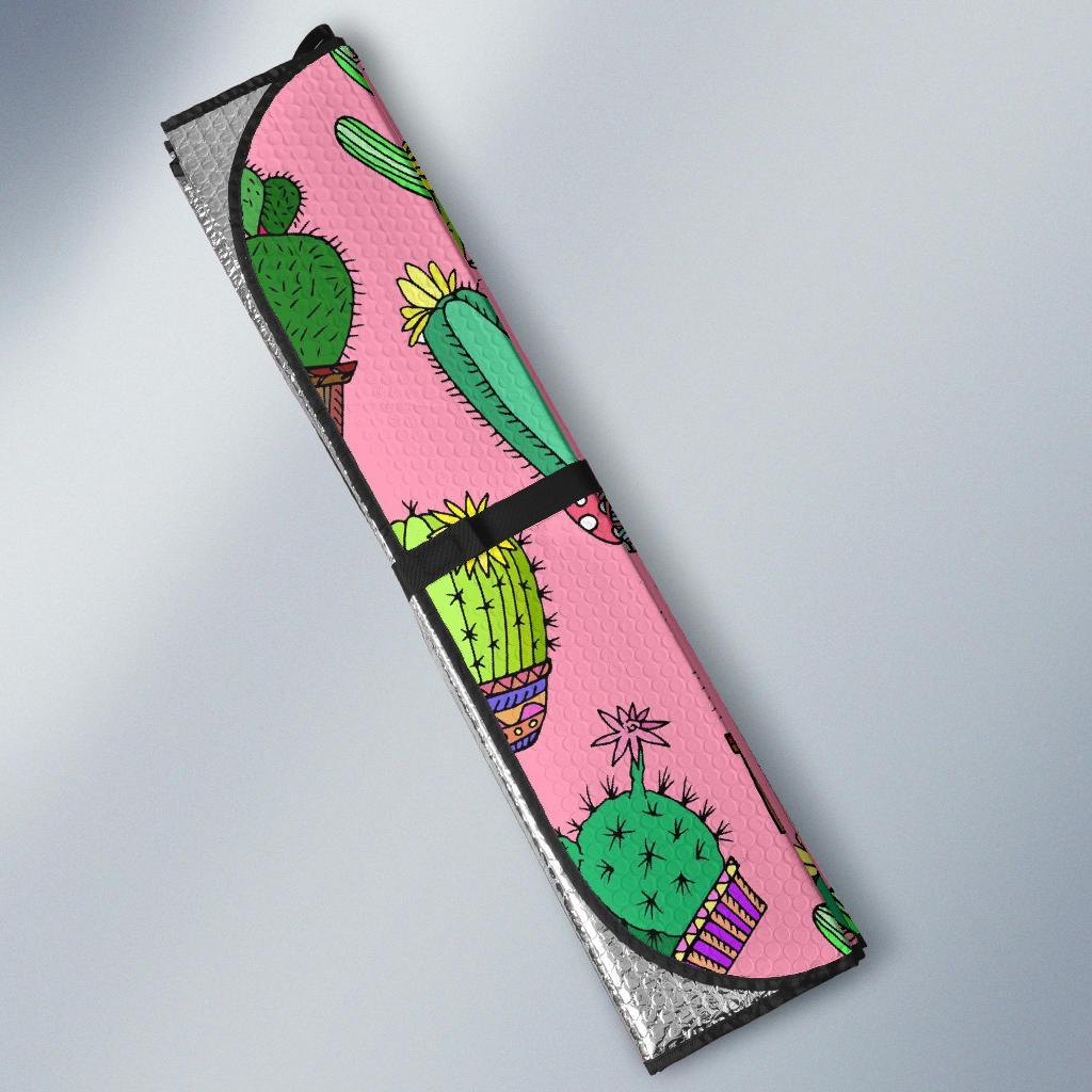 Cactus Pink Pattern Print Car Sun Shade-grizzshop