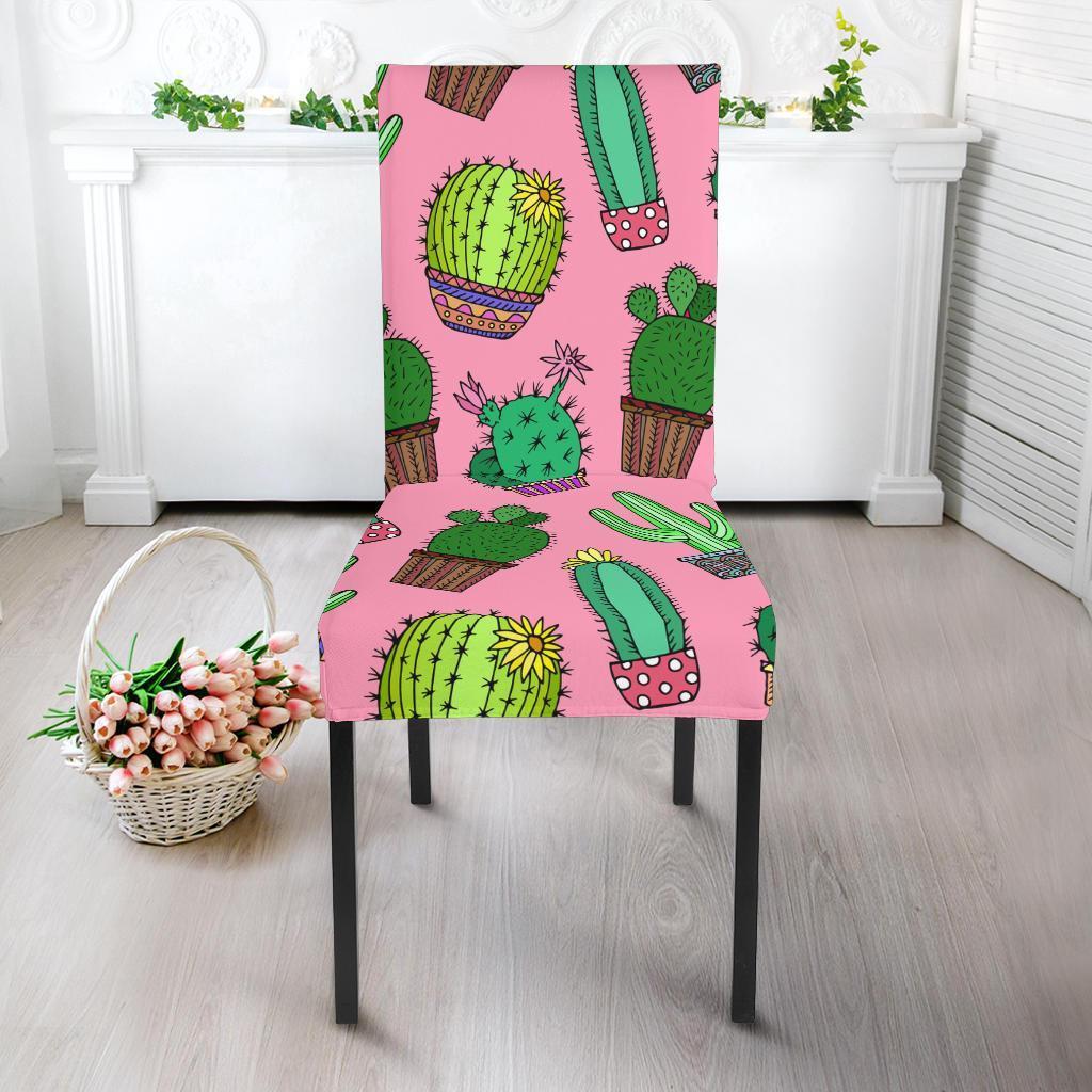 Cactus Pink Pattern Print Chair Cover-grizzshop