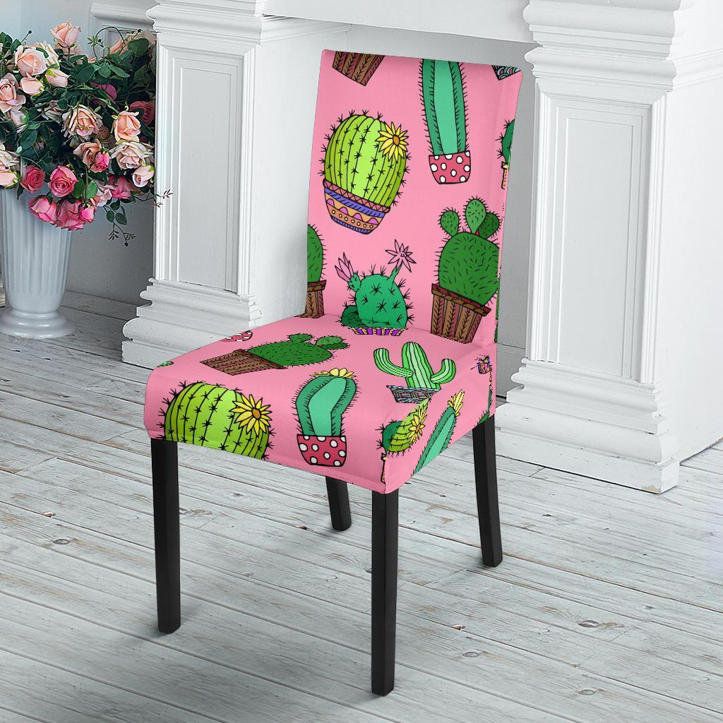 Cactus Pink Pattern Print Chair Cover-grizzshop