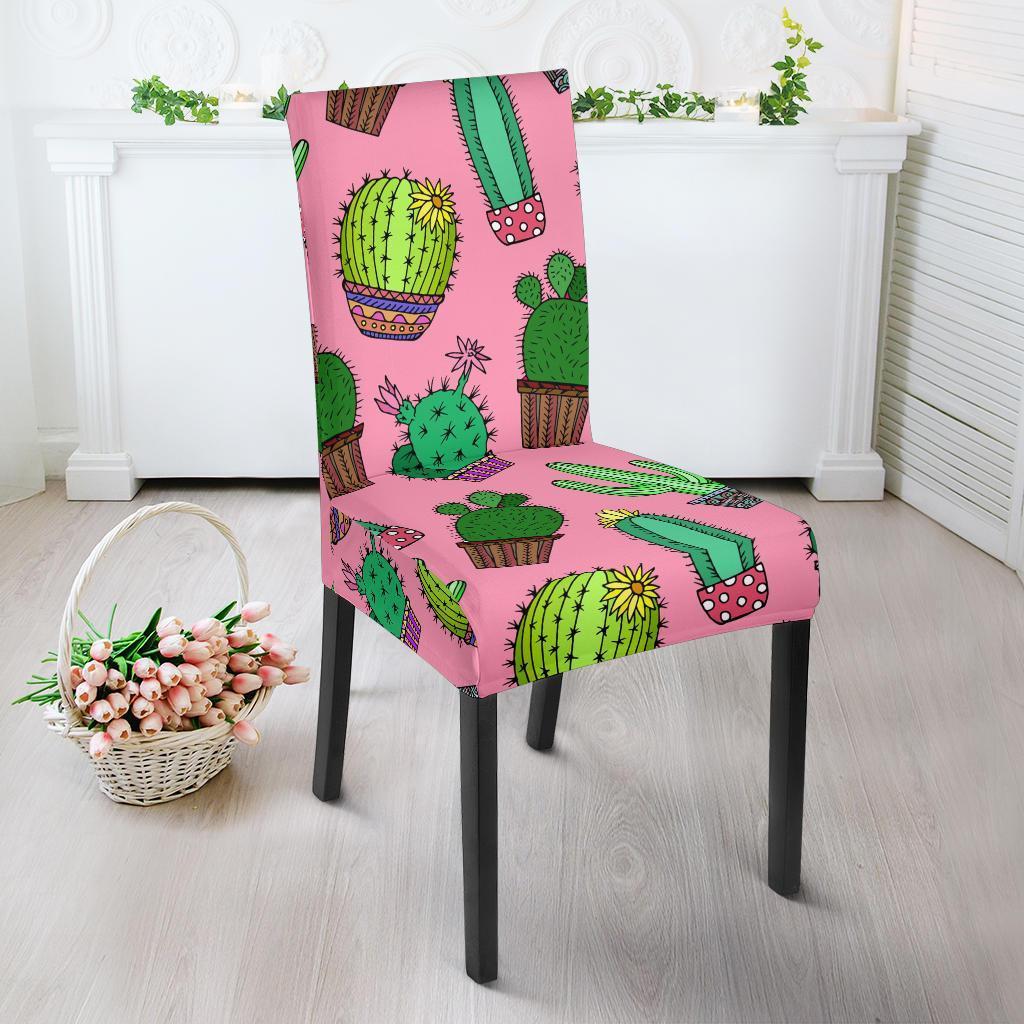 Cactus Pink Pattern Print Chair Cover-grizzshop