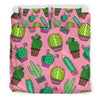 Cactus Pink Pattern Print Duvet Cover Bedding Set-grizzshop