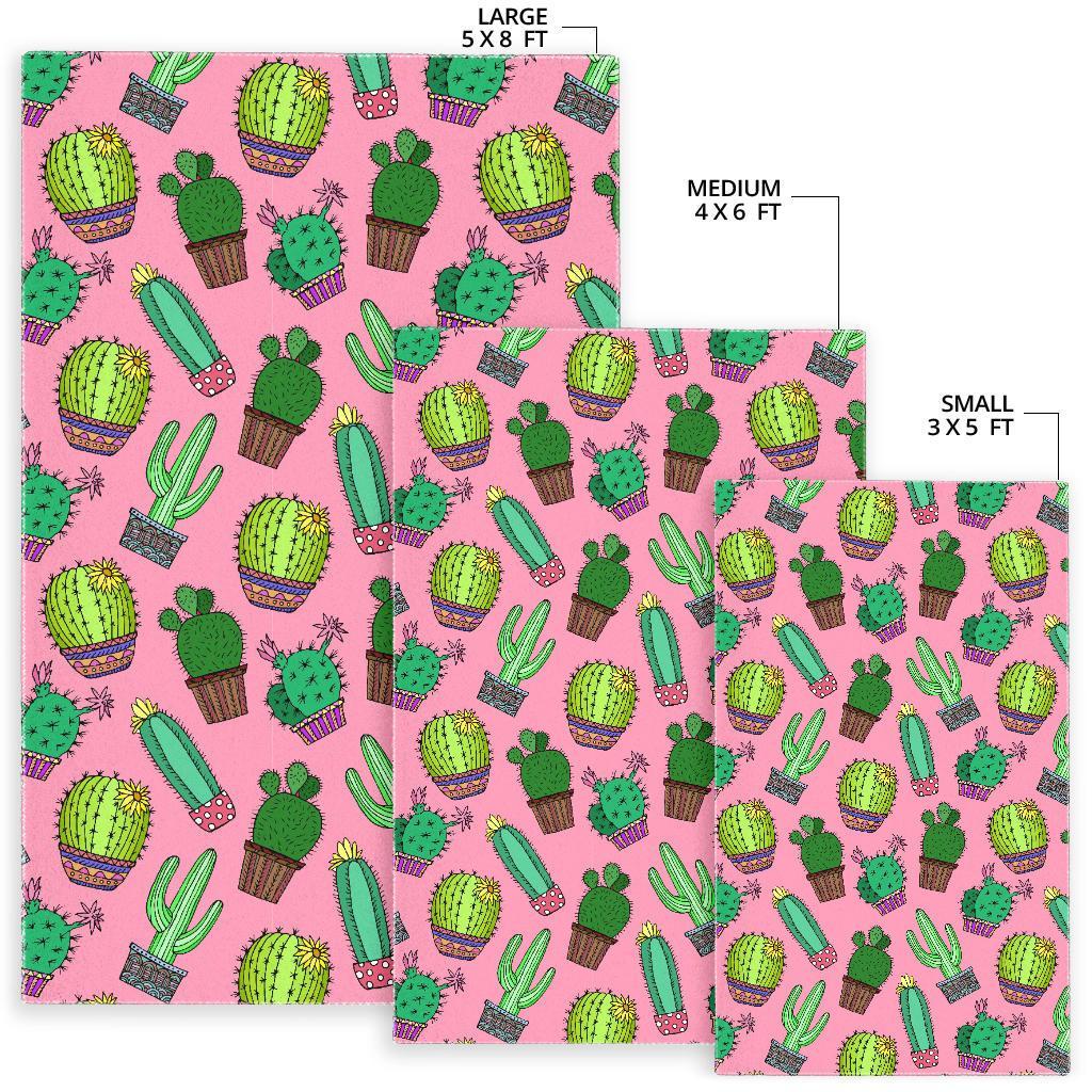 Cactus Pink Pattern Print Floor Mat-grizzshop